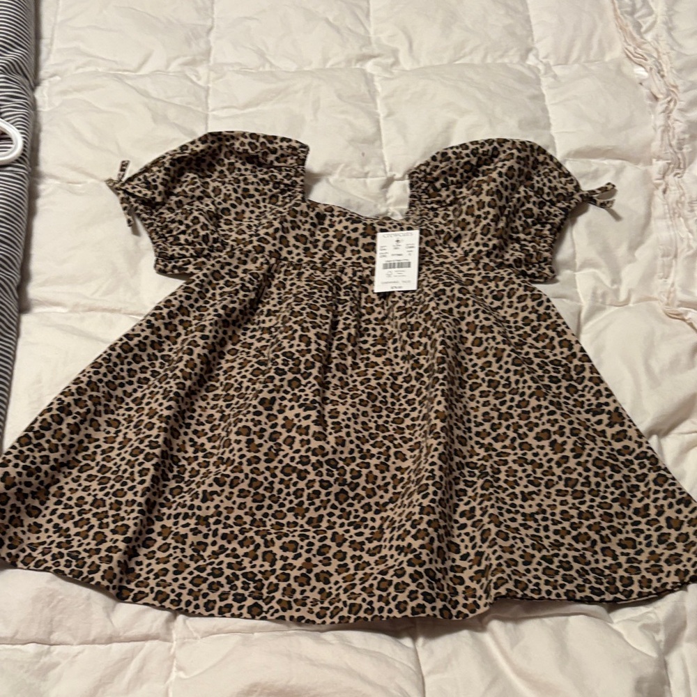 Leopard Print Off-Shoulder Dress